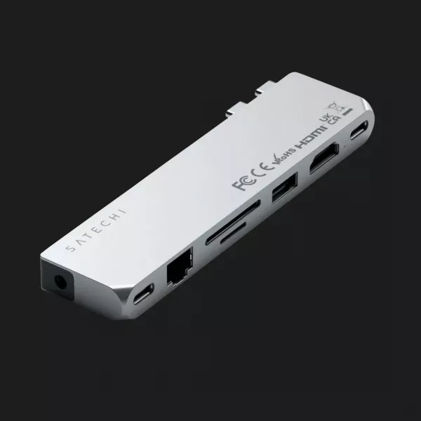 Satechi Aluminum USB-C Pro Hub Max Adapter (ST-UCPHMXS) (Silver)