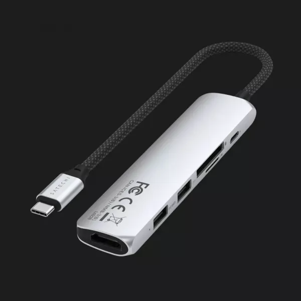 Адаптер Satechi 6-in-1 USB-C Slim Multiport Adapter 4K (Silver)