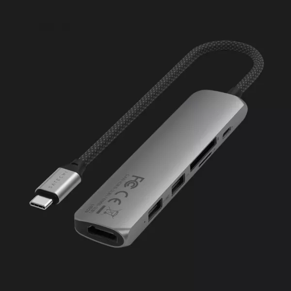 Адаптер Satechi 6-in-1 USB-C Slim Multiport Adapter 4K (Space Gray)