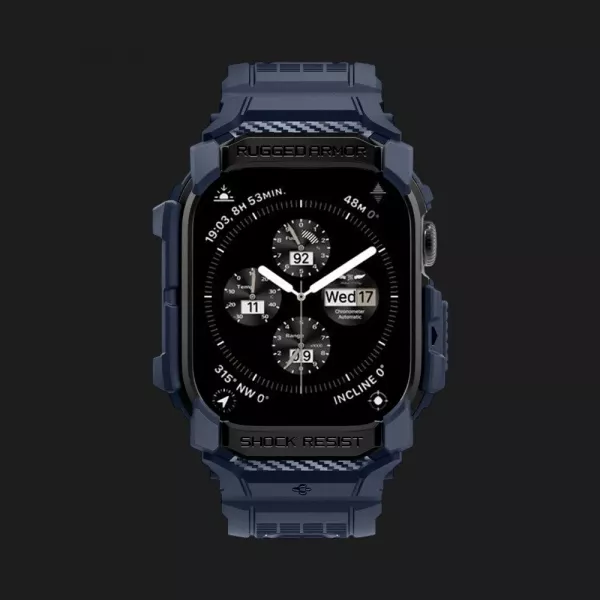 Чохол-ремінець Spigen Rugged Armor Pro для Apple Watch 46mm 2024 (Navy Blue)
