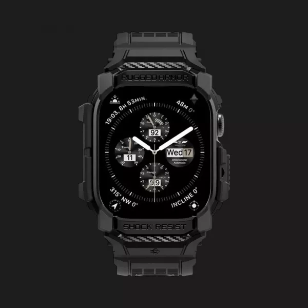 Чохол-ремінець Spigen Rugged Armor Pro для Apple Watch 46mm 2024 (Matte Black)