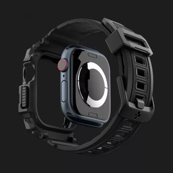 Чохол-ремінець Spigen Rugged Armor Pro для Apple Watch 46mm 2024 (Matte Black)