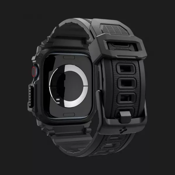 Чохол-ремінець Spigen Rugged Armor Pro для Apple Watch 46mm 2024 (Matte Black)