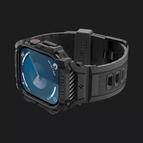 Чохол-ремінець Spigen Rugged Armor Pro для Apple Watch 46mm 2024 (Matte Black)