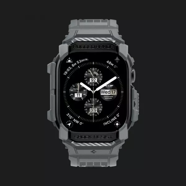 Чохол-ремінець Spigen Rugged Armor Pro для Apple Watch 46mm 2024 (Dark Gray)