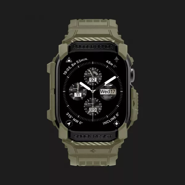Чохол-ремінець Spigen Rugged Armor Pro для Apple Watch 46mm 2024 (Vintage Khaki)