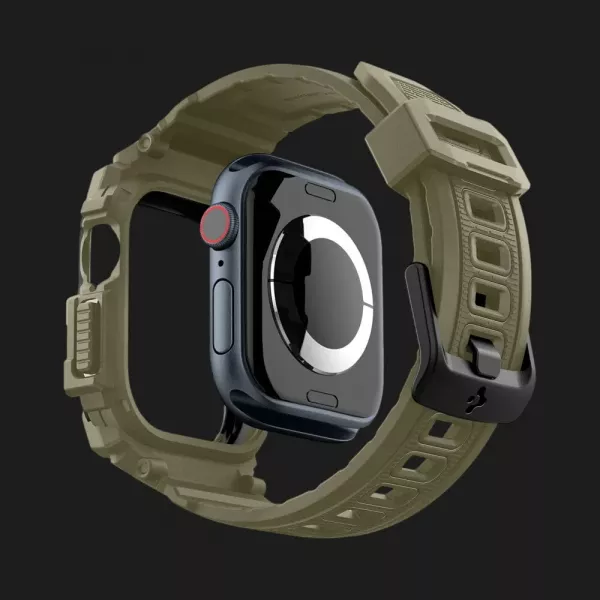 Чохол-ремінець Spigen Rugged Armor Pro для Apple Watch 46mm 2024 (Vintage Khaki)
