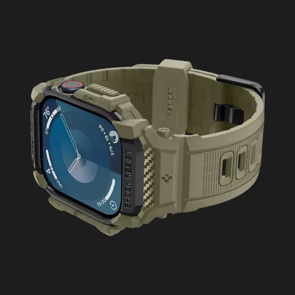 Чохол-ремінець Spigen Rugged Armor Pro для Apple Watch 46mm 2024 (Vintage Khaki)