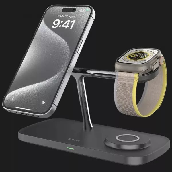 Безпровідна зарядка Proove Magnetic Field Pro 3 in 1 Qi2 (Black)
