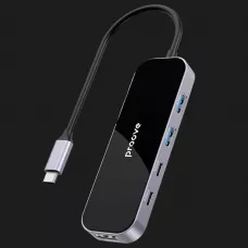 Адаптер Proove Shadow (2*USB3.0 + Type-C + PD100W + HDMI) (Dark Gray)