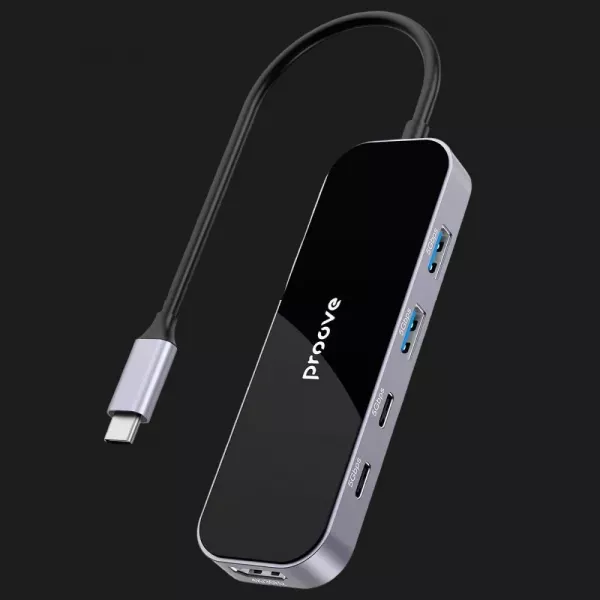 Адаптер Proove Shadow (2*USB3.0 + Type-C + PD100W + HDMI) (Dark Gray)
