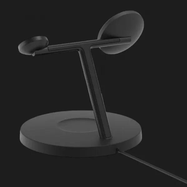 Безпровідна зарядка Belkin 3в1 Wireless Charging Stand with Qi2 15W (Black)