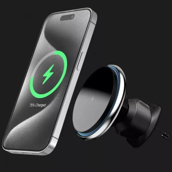 Автомобільний тримач з бездротовим зарядним пристроєм Proove Light Circle 15W (Black)