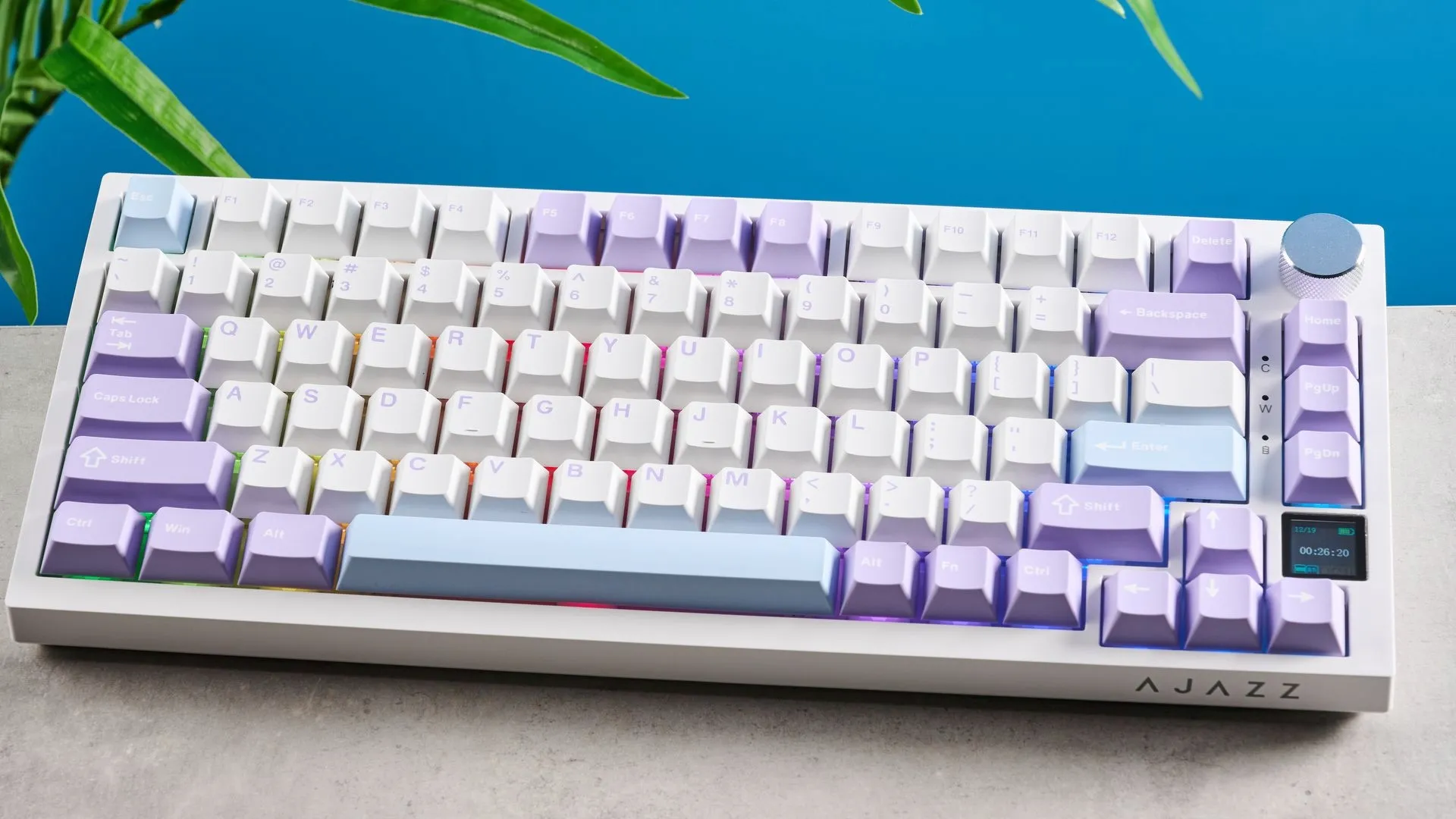 Клавіатура ігрова Ajazz AK820 PRO Flying Fish Switches (White/Purple) (AK820PRO-FF-PWB) (UA)