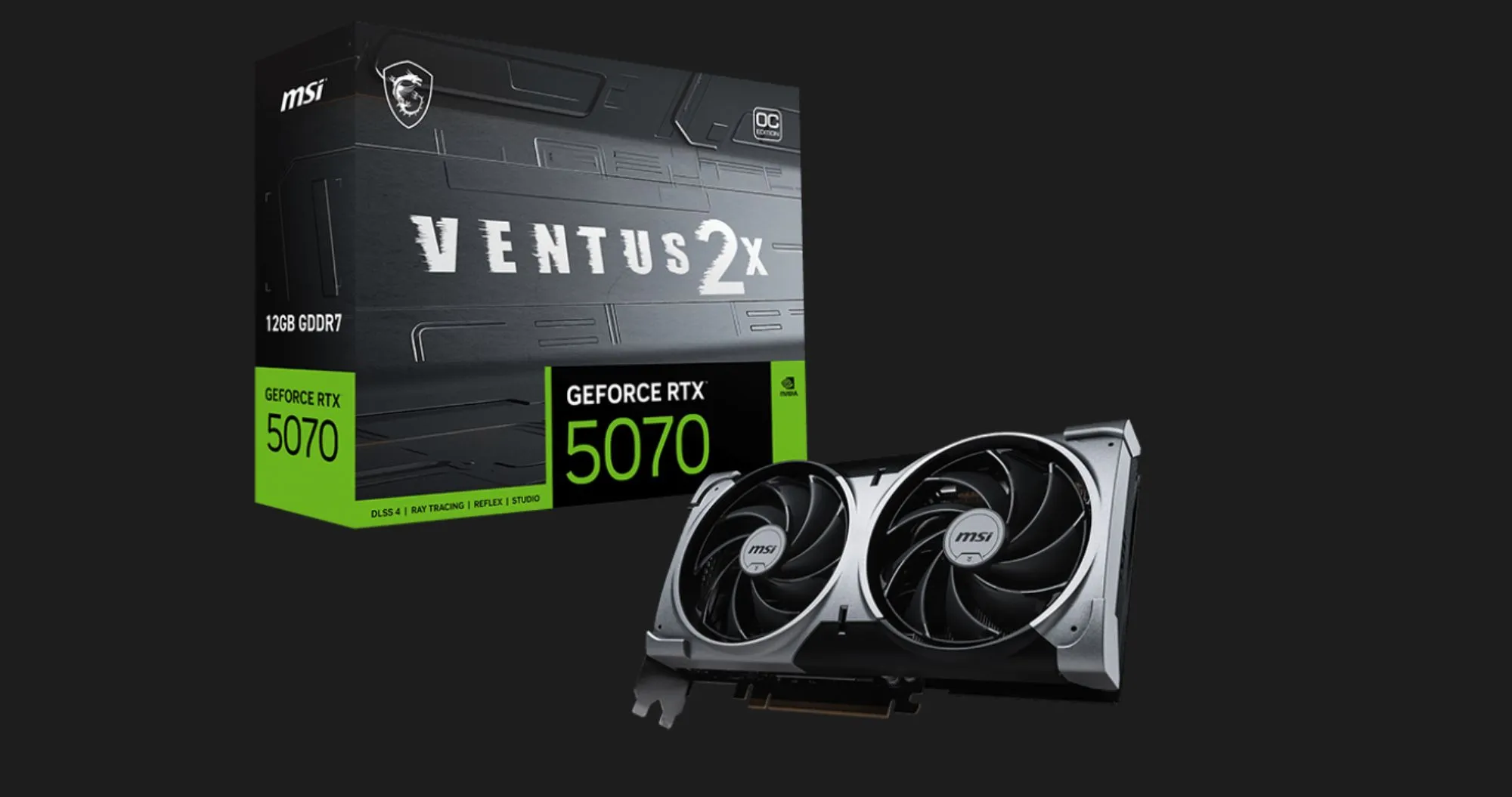 Відеокарта MSI GeForce RTX 5070 Ventus 2X OC 12GB (GeForce RTX 5070 12G VENTUS 2X OC)