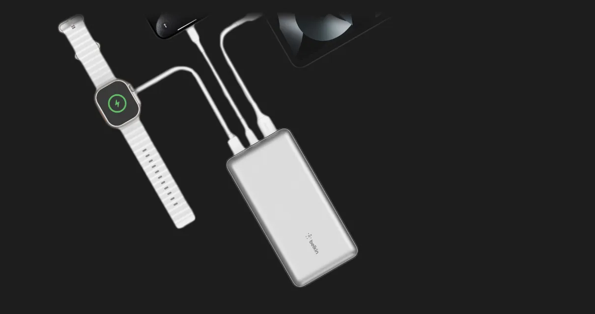 Портативний акумулятор Power Bank Belkin 20000mAh, 15W, Dual USB-A, USB-C (Black)
