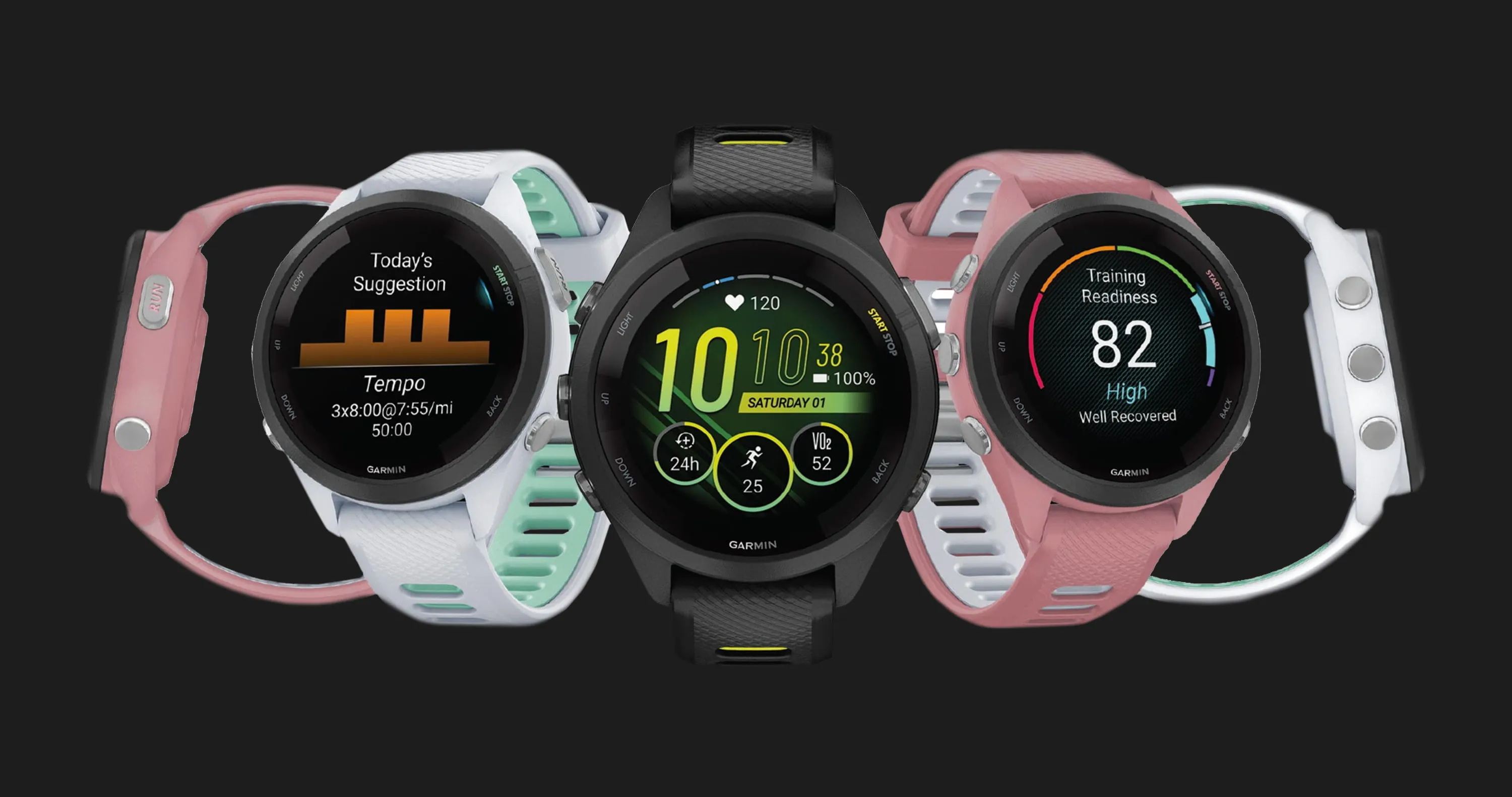 Garmin Forerunner 265S Black Bezel and Case with Black/Amp Yellow Silicone Band
