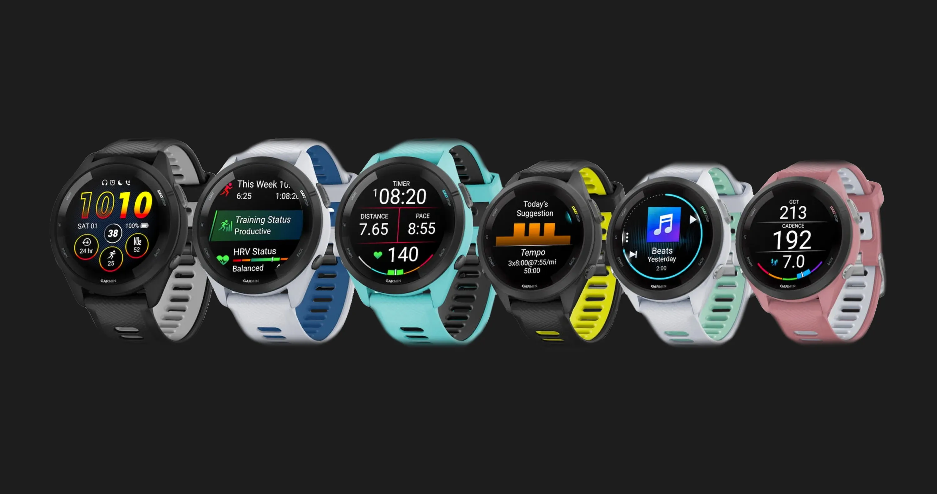 Garmin Forerunner 265S Black Bezel, Whitestone Case, Whitestone/Neo Tropic Silicone Band