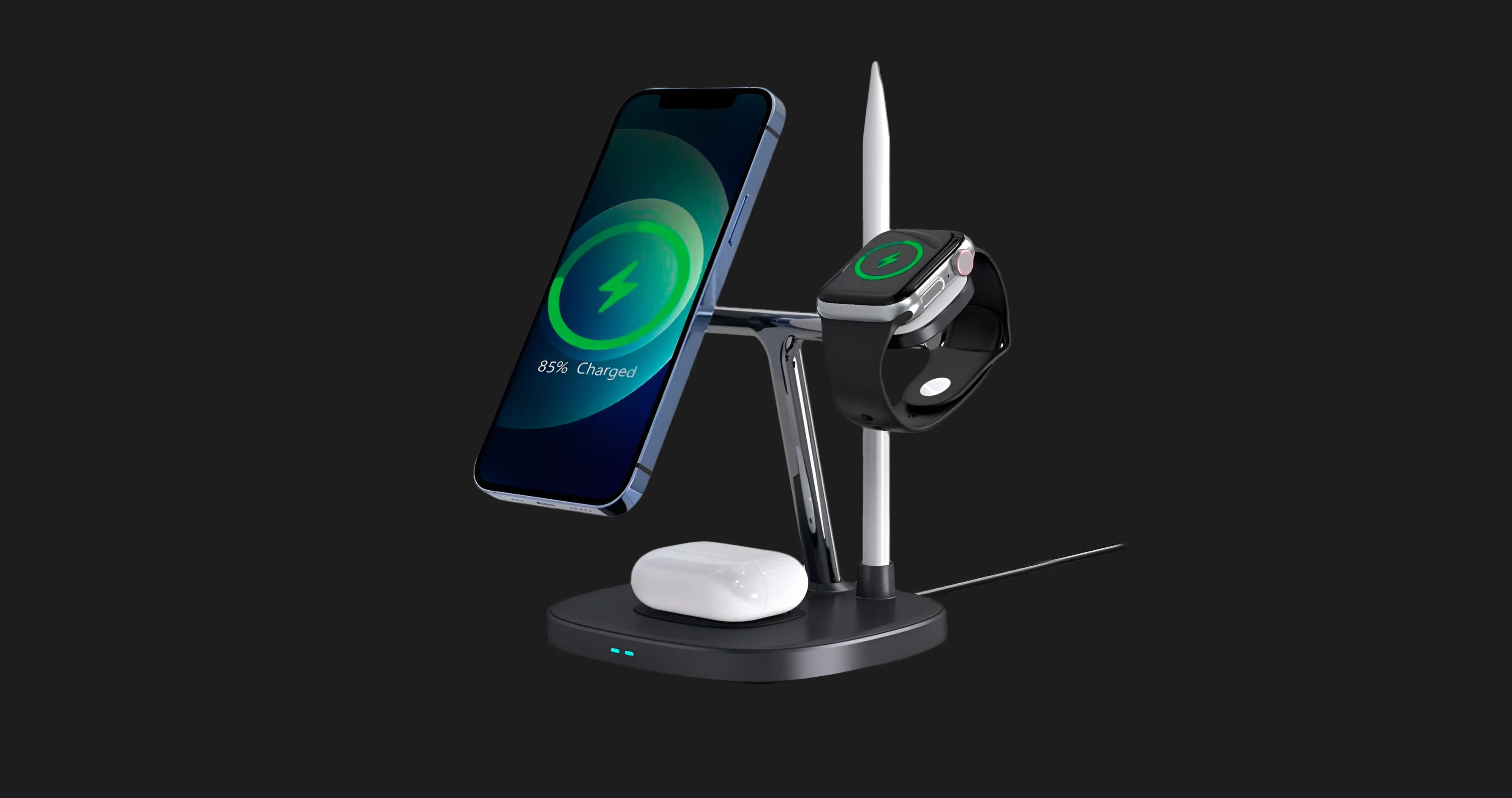 Бездротова зарядка WiWU 4-in-1 Wireless Charger (Black)