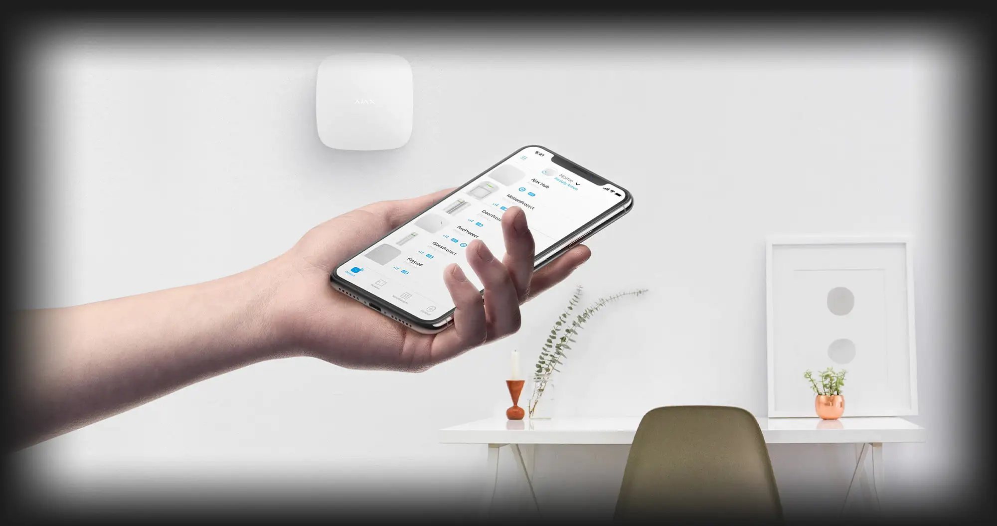 Інтелектуальна централь Ajax Hub, Jeweller, бездротова (Black)
