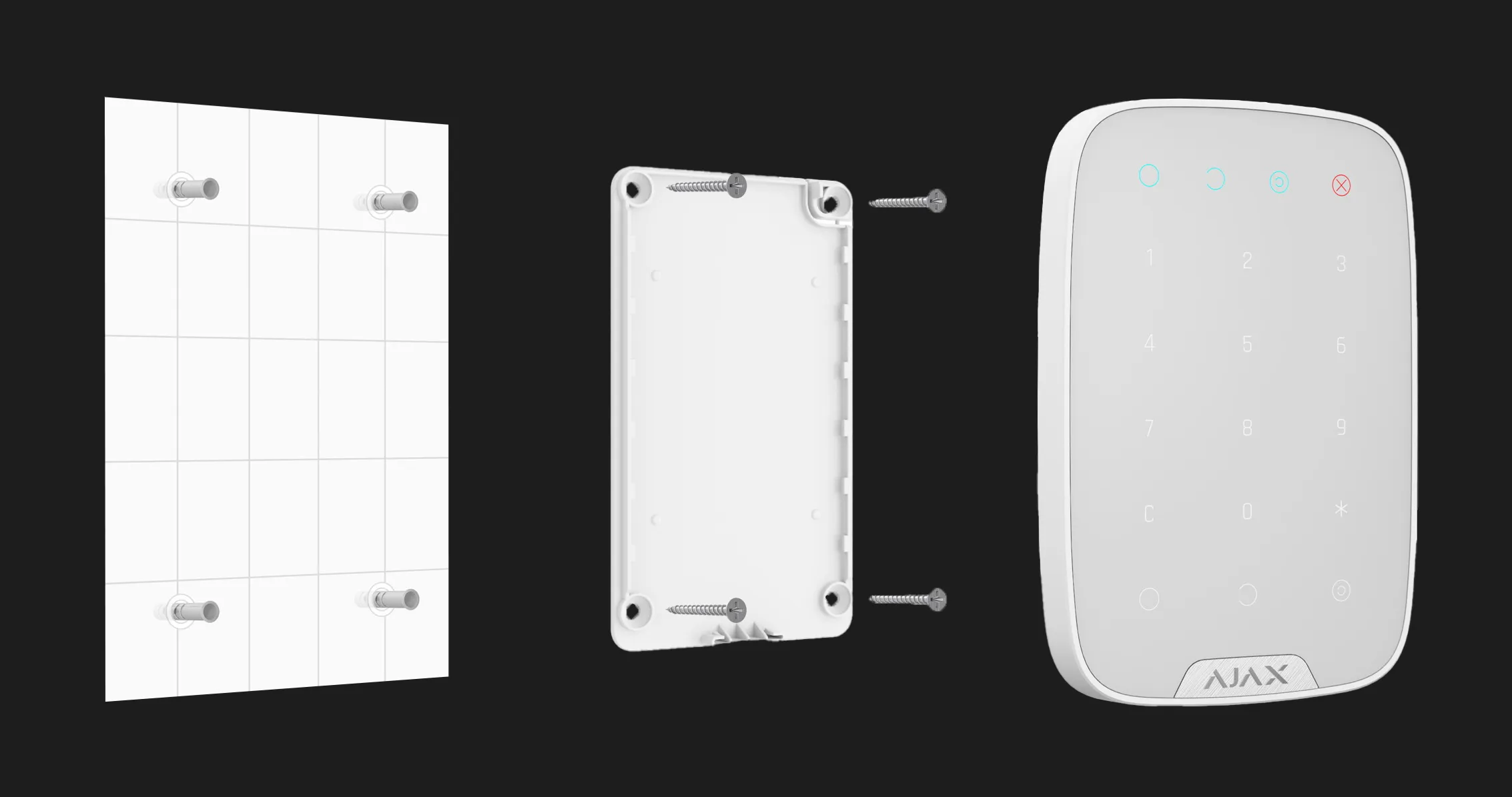 Бездротова сенсорна клавіатура Ajax KeyPad (White)