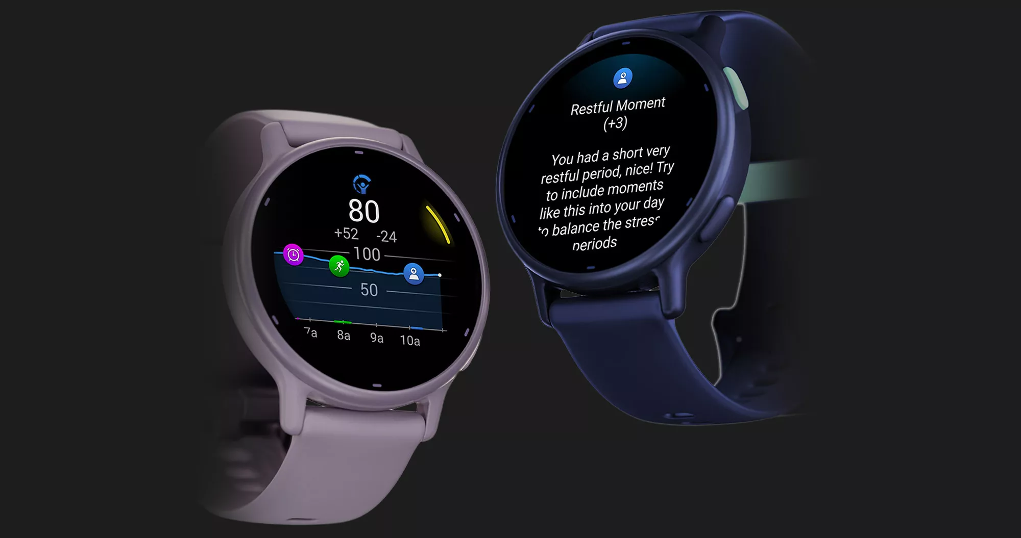 Garmin Vivoactive 5 Metallic Navy Aluminum Bezel with Navy Case and Silicone Band