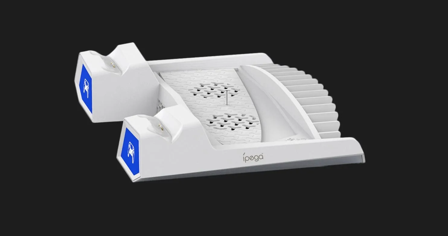 Зарядна станція iPega PG-P5023A із системою охолодження для Sony PS5/PS Slim PS5/PRO (White)