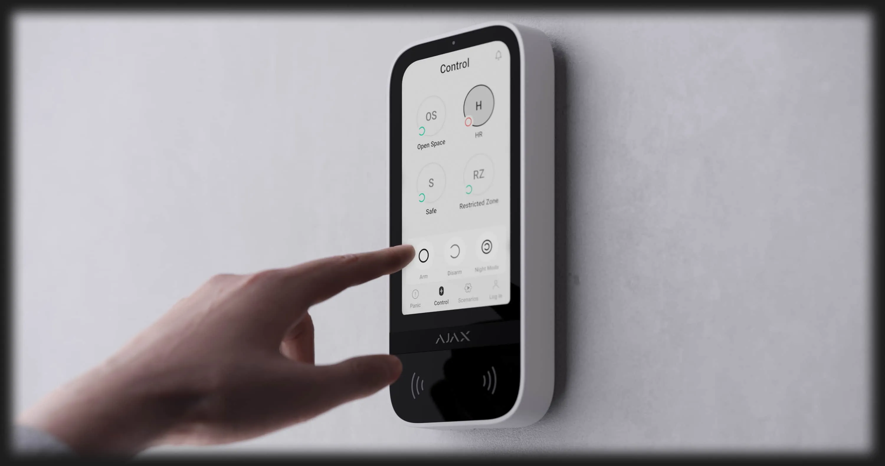 Клавіатура Ajax KeyPad TouchScreen з сенсорним дисплеєм (White)