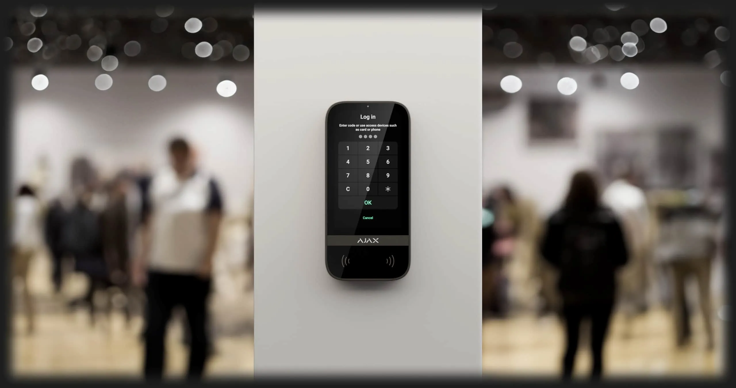 Клавіатура Ajax KeyPad TouchScreen з сенсорним дисплеєм (White)