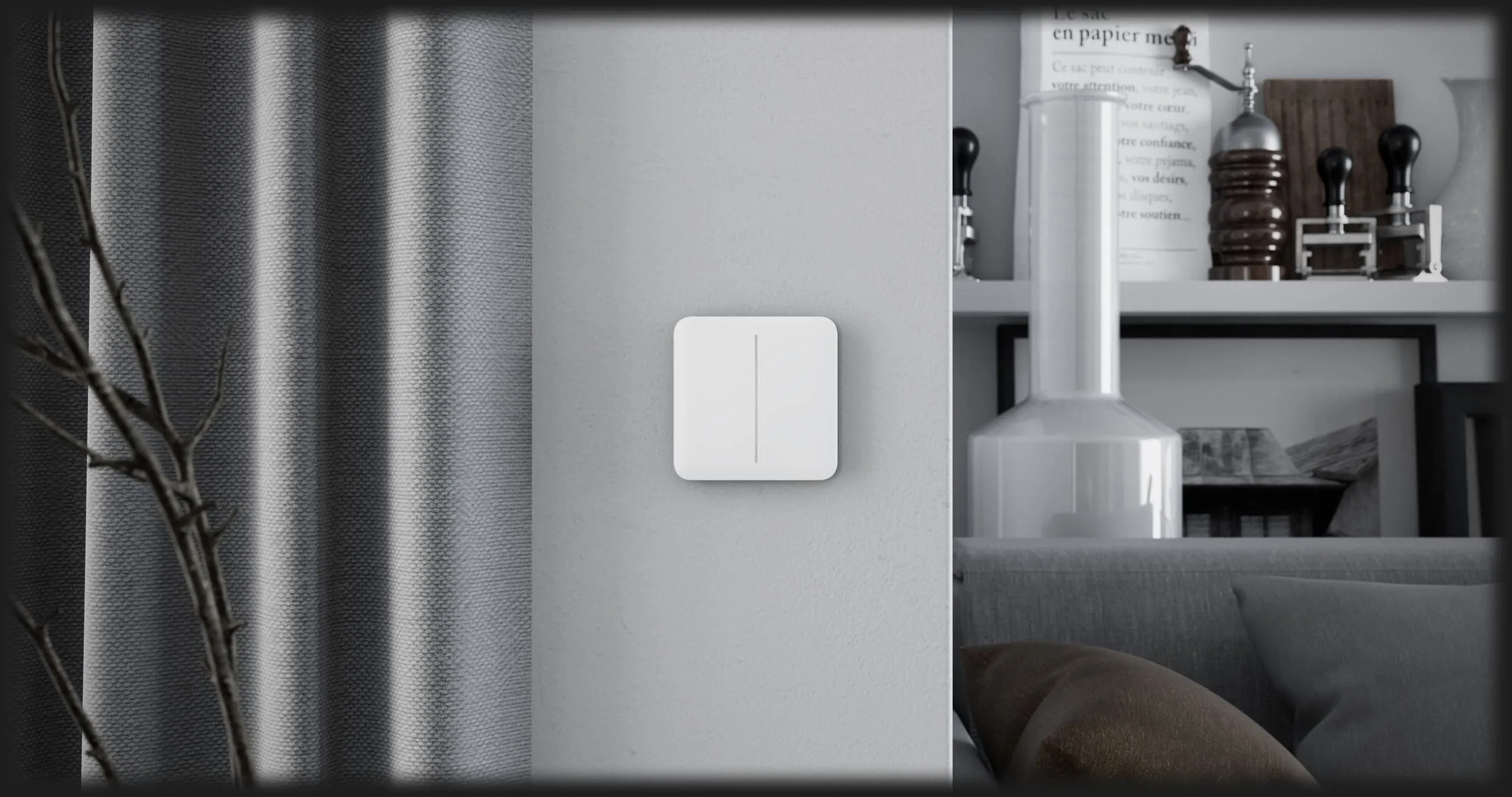 Вимикач двоклавішний Ajax LightSwitch (White)