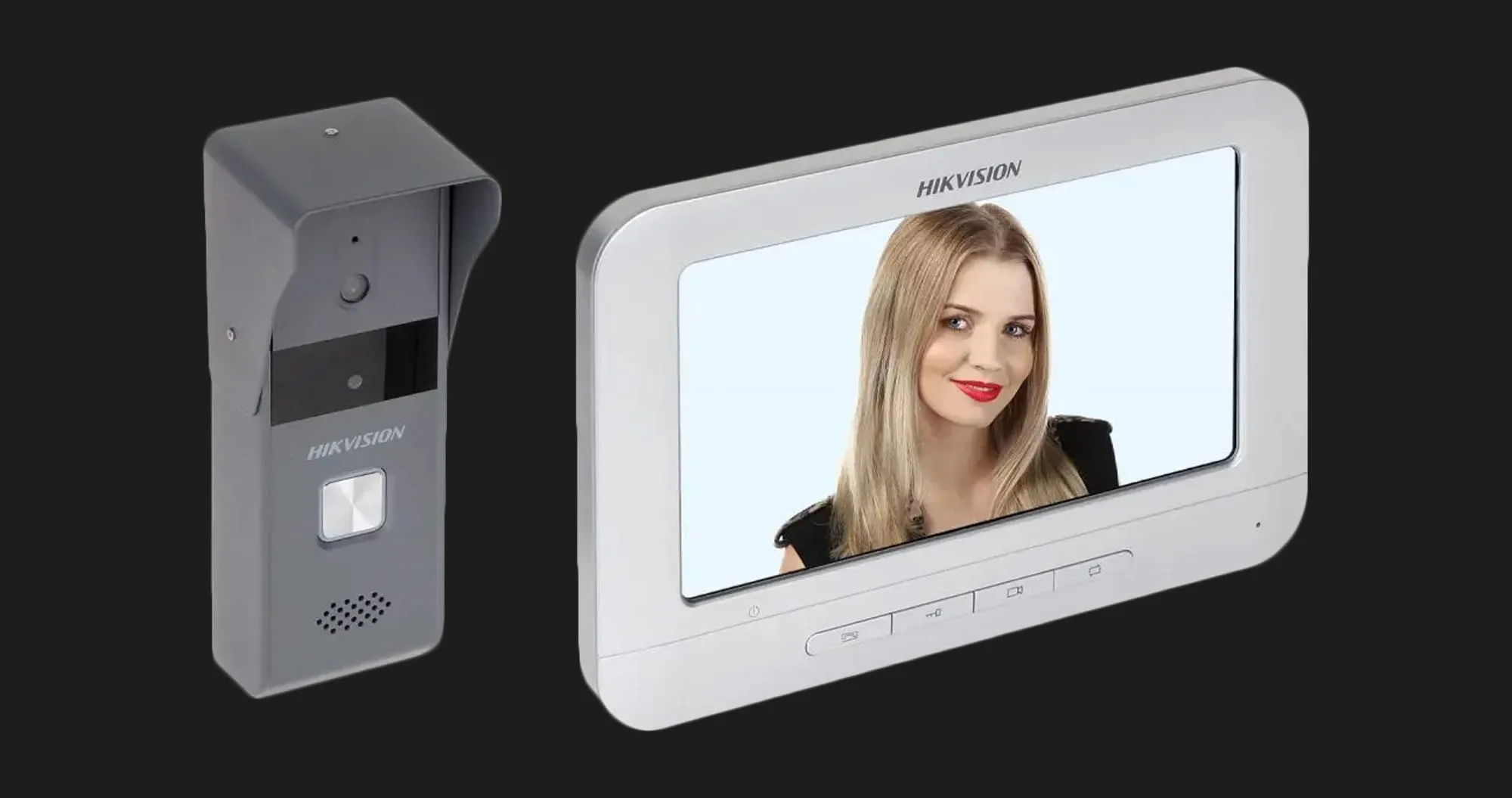 Комплект відеодомофону Hikvision DS-KIS203T (White)