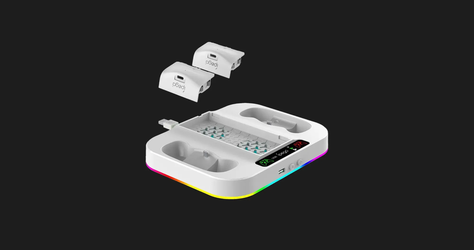 Зарядна станція iPega з охолодженням для XBOX S+ 2 акумулятори, RGB (PG-XBS012S)