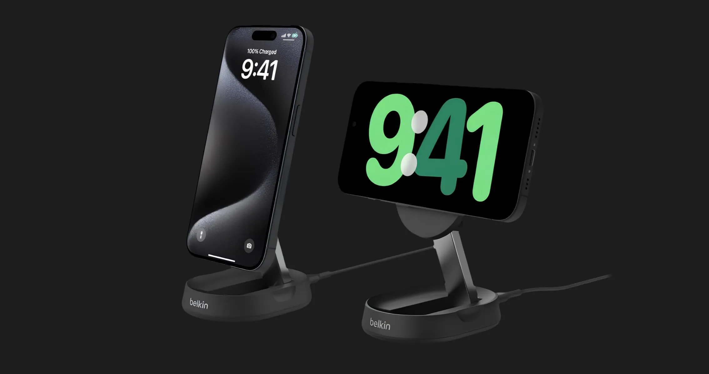 Безпровідна зарядка Belkin 15 Вт Magnetic Stand Qi2 (Black)