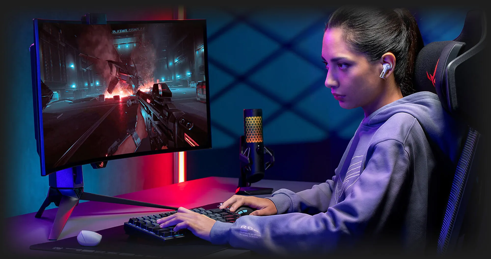 Ігрова гарнітура ASUS ROG Cetra True Wireless SpeedNova (White)