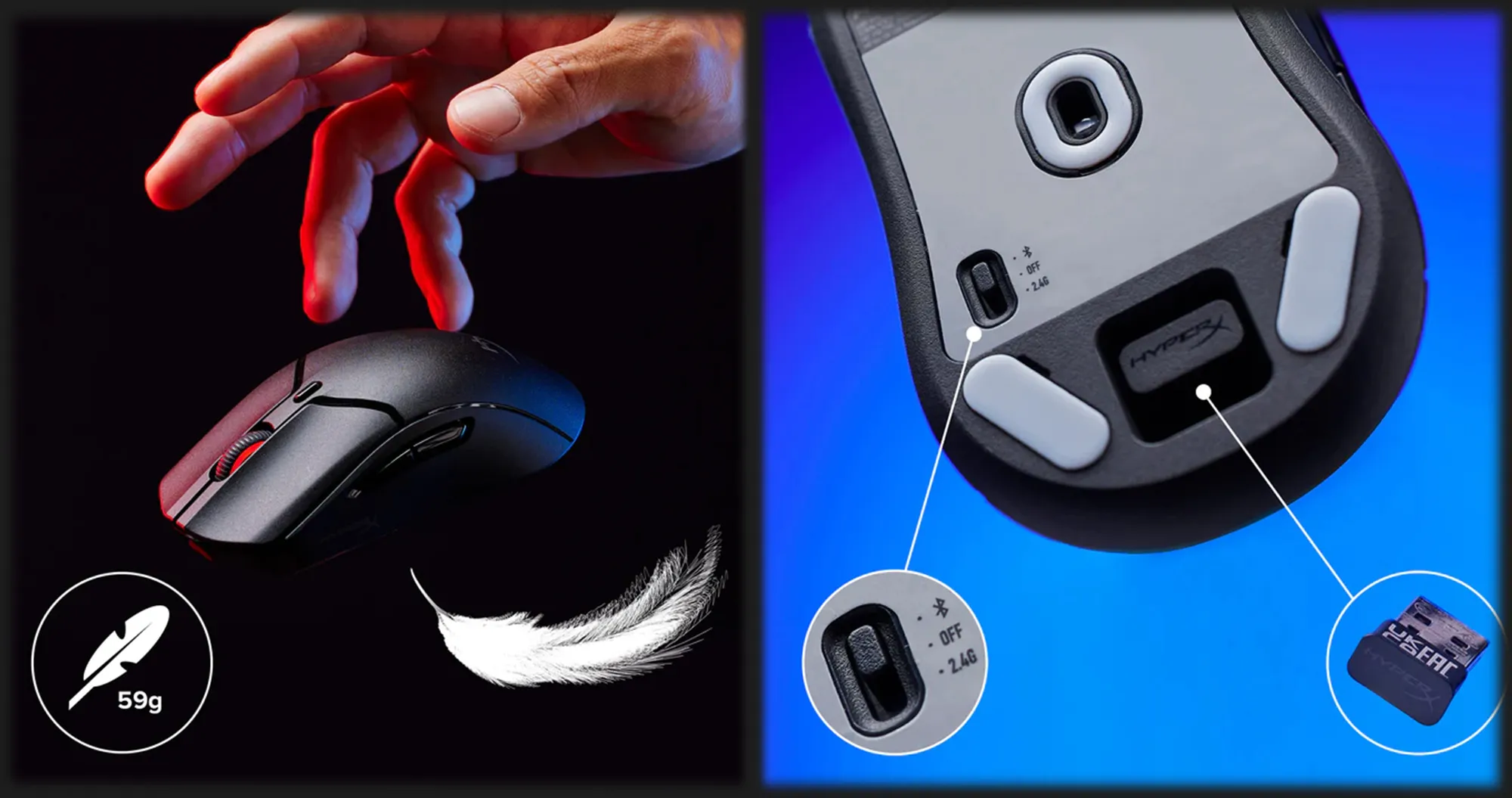 Ігрова миша HyperX Pulsefire Haste 2 mini RGB USB-A/WL/BT (White) (UA)