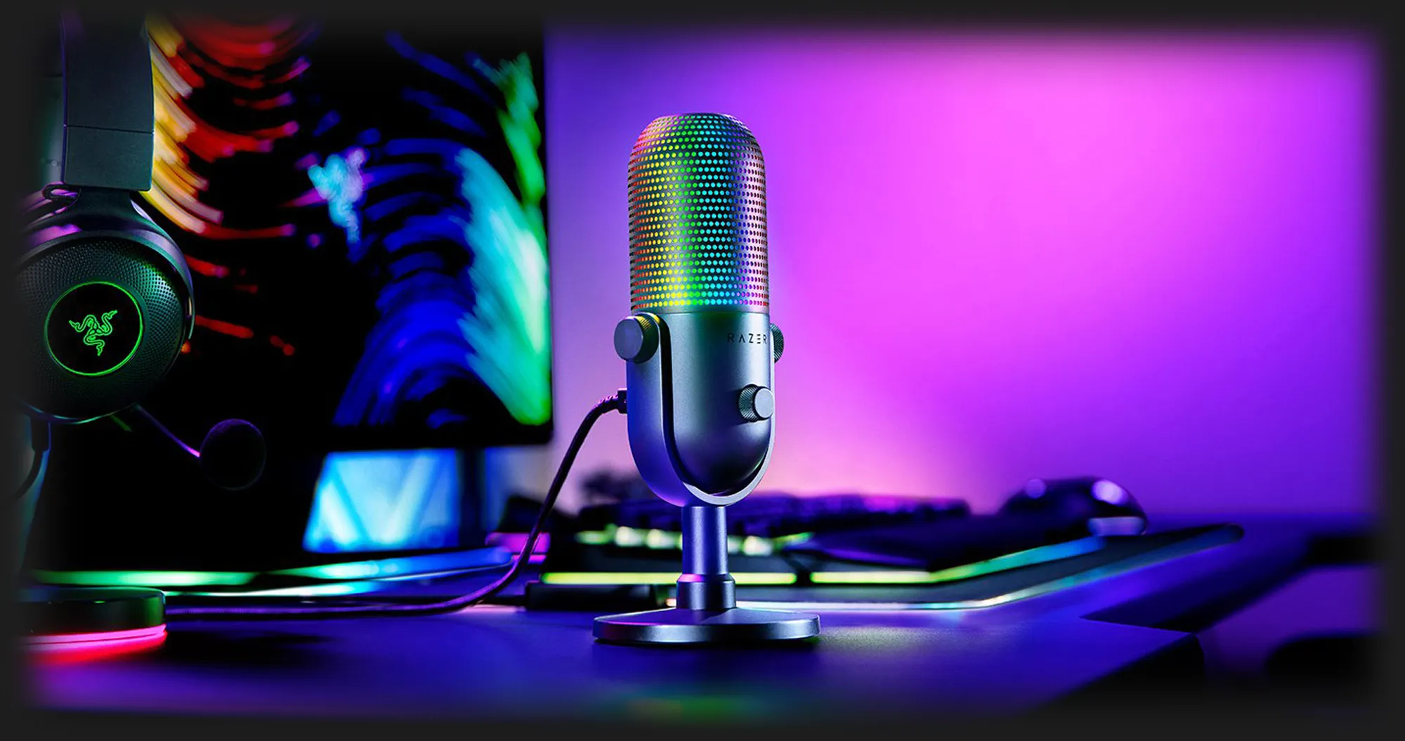 Мікрофон Razer Seiren V3 Chroma (Black) (RZ19-05060100-R3M1) (UA)