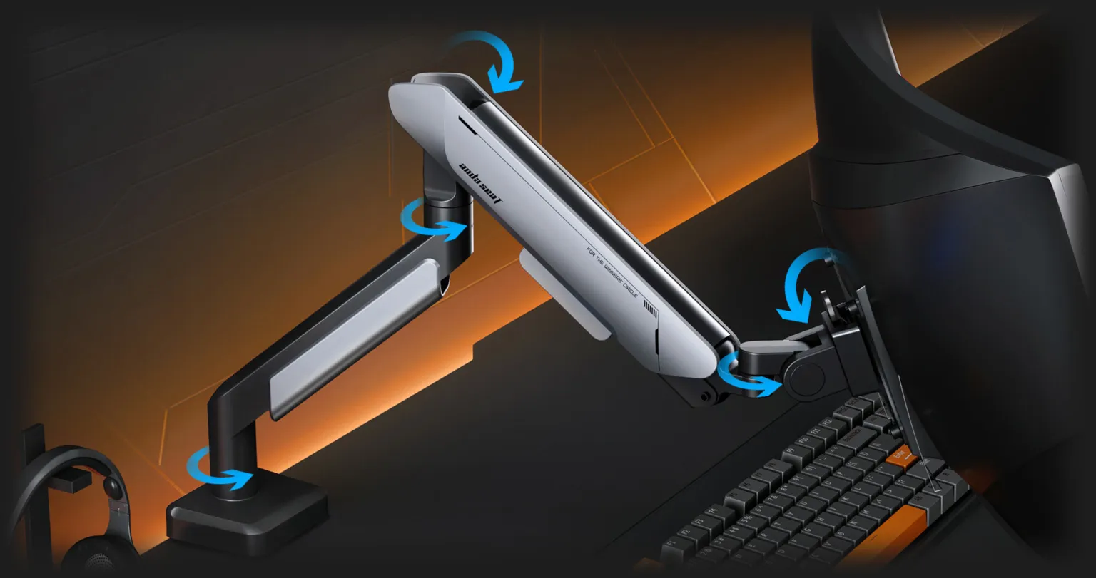 Настільне кріплення для монітора Anda Seat Stealth PRO II RGB 17”-42” (White) (UA)