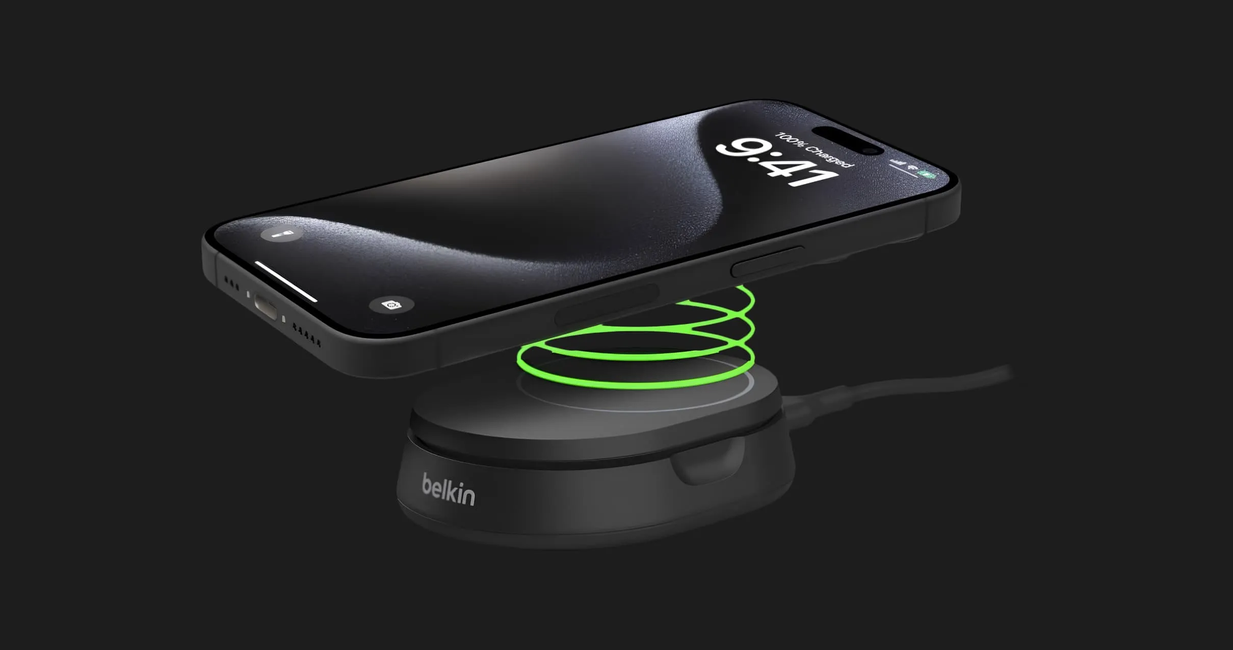 Безпровідна зарядка Belkin 15 Вт Magnetic Stand Qi2 (White)