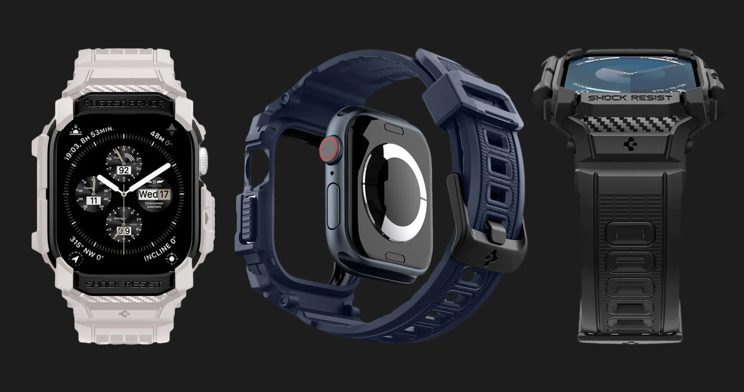 Чохол-ремінець Spigen Rugged Armor Pro для Apple Watch 46mm 2024 (Navy Blue)