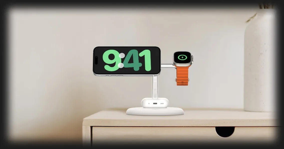 Безпровідна зарядка Belkin 3в1 Magnetic Qi2 15Вт (Black)