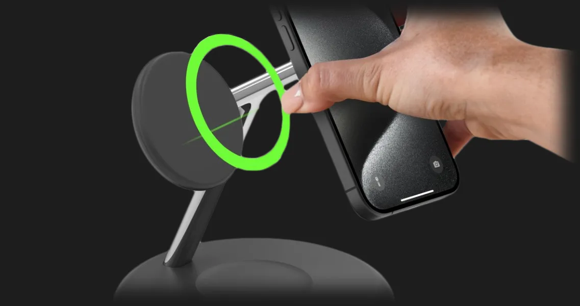 Безпровідна зарядка Belkin 3в1 Magnetic Qi2 15Вт (Black)