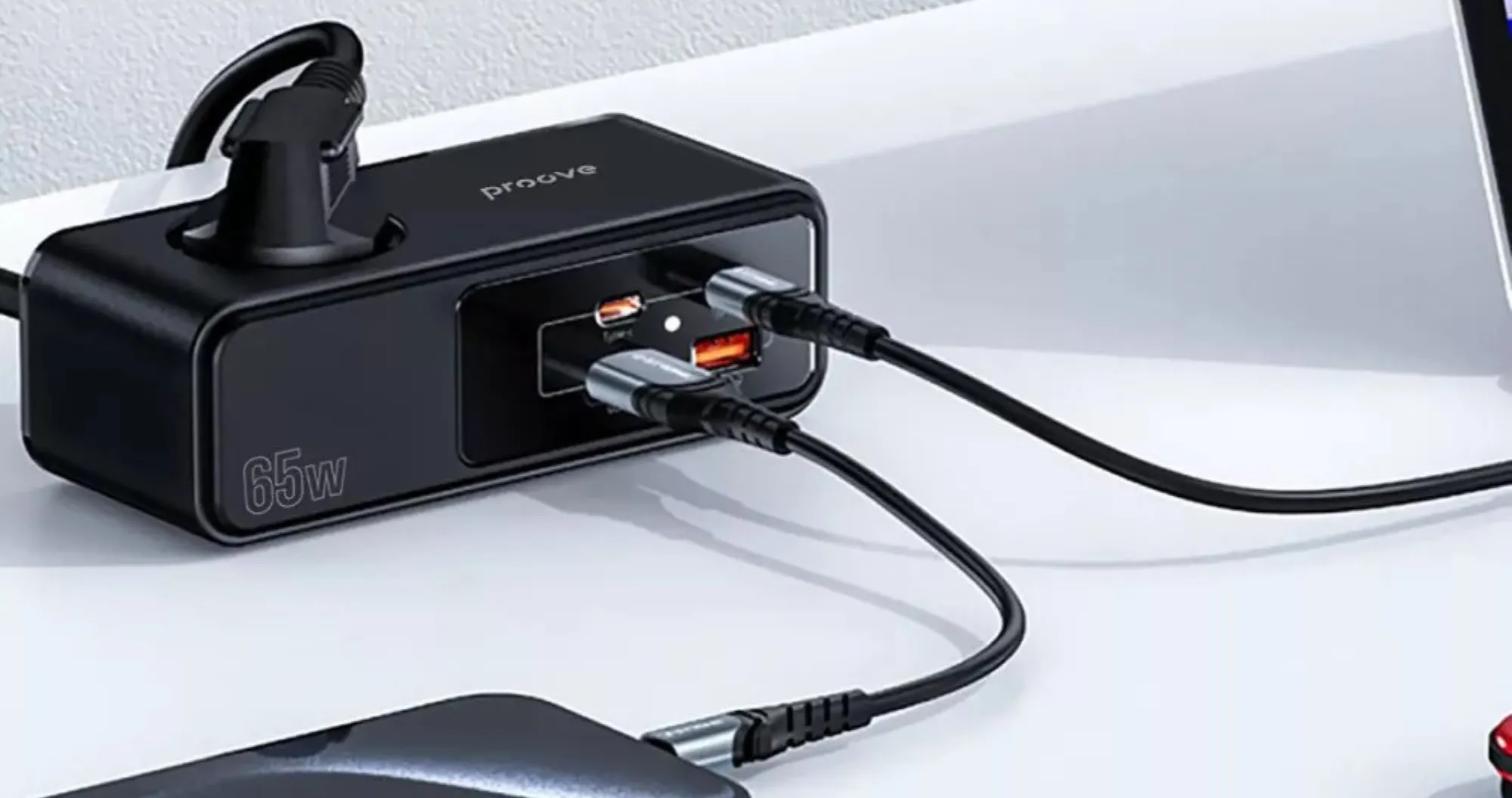 Мережевий фільтр Proove Homester Pro 65W (Розетка + 2 Type-C + 2 USB) 1.5M