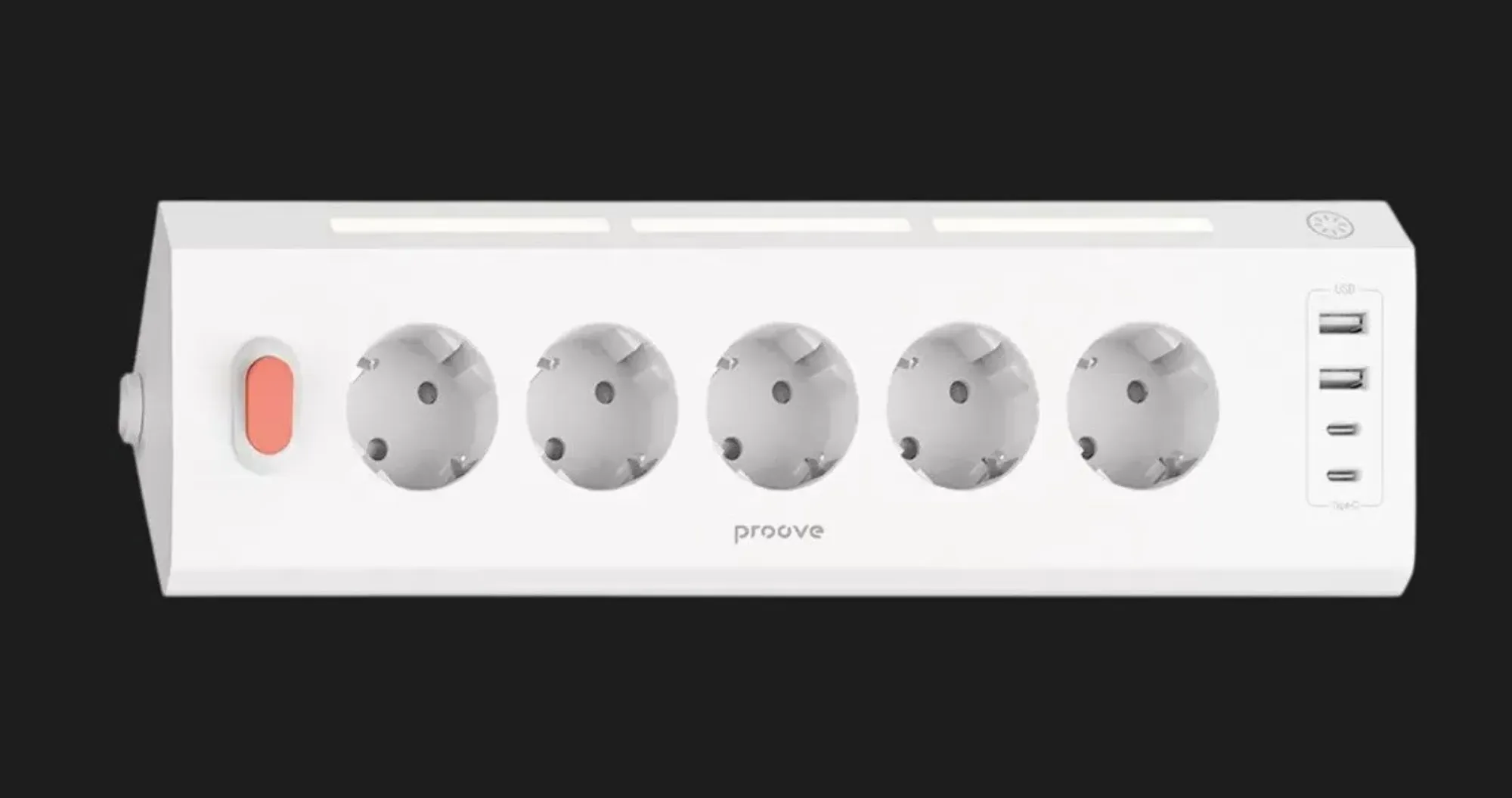 Мережевий фільтр Proove Prism Socket (5 розеток + 2 Type-C + 2 USB) 1.6M