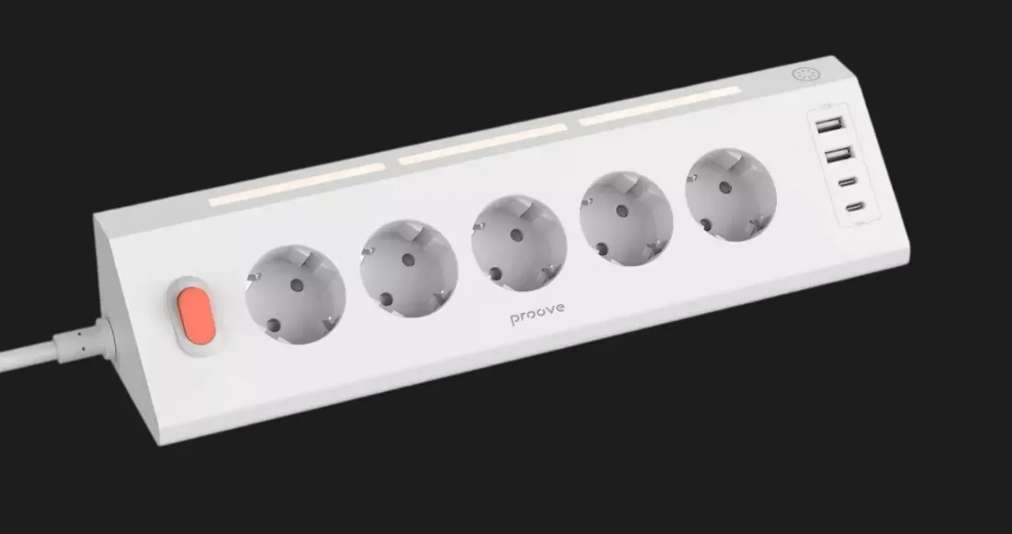 Мережевий фільтр Proove Prism Socket (5 розеток + 2 Type-C + 2 USB) 1.6M