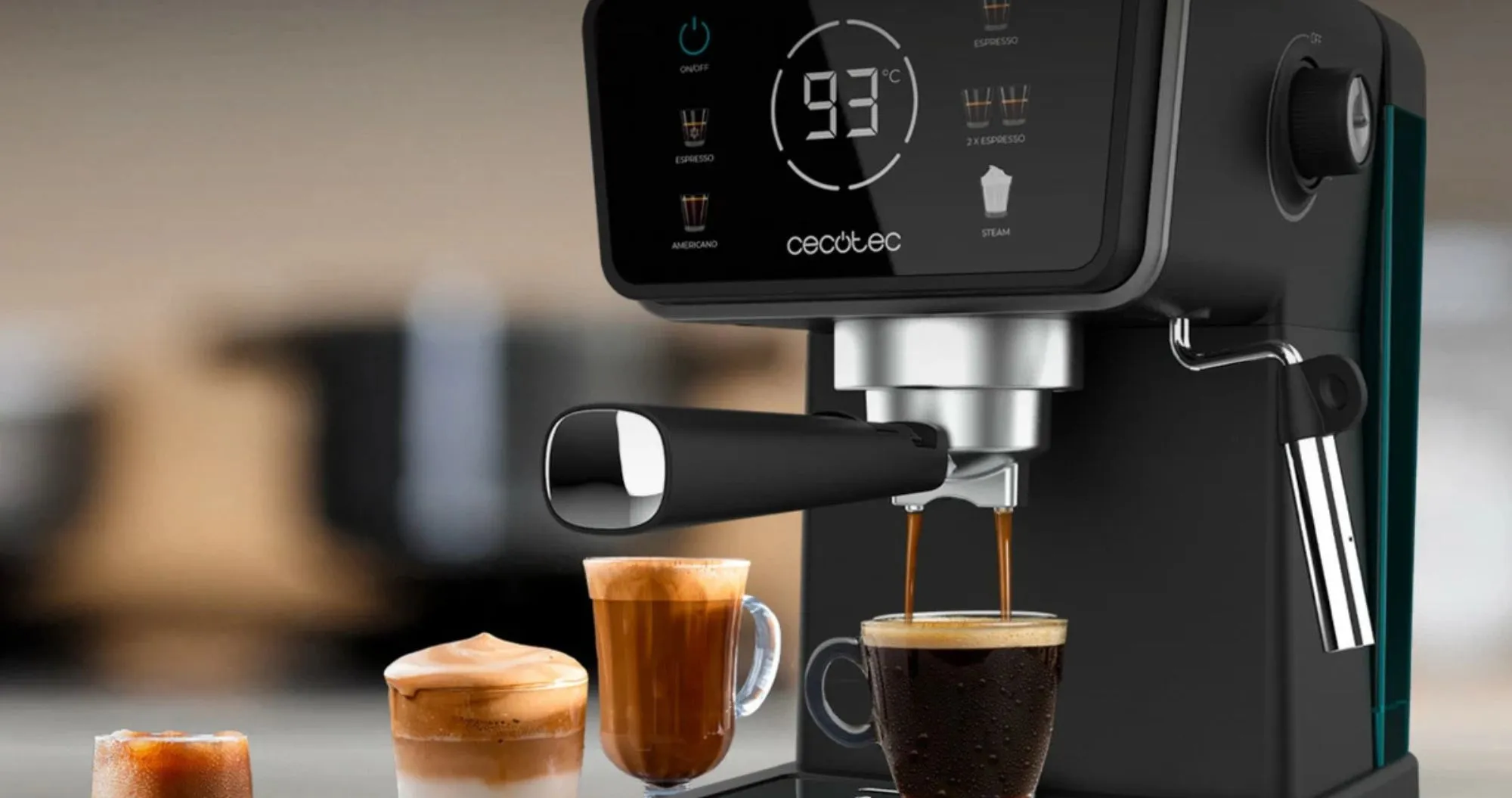 Ріжкова кавоварка Cecotec Power Espresso 20 ColdBrew Touch (Black) (CCTC-00269)