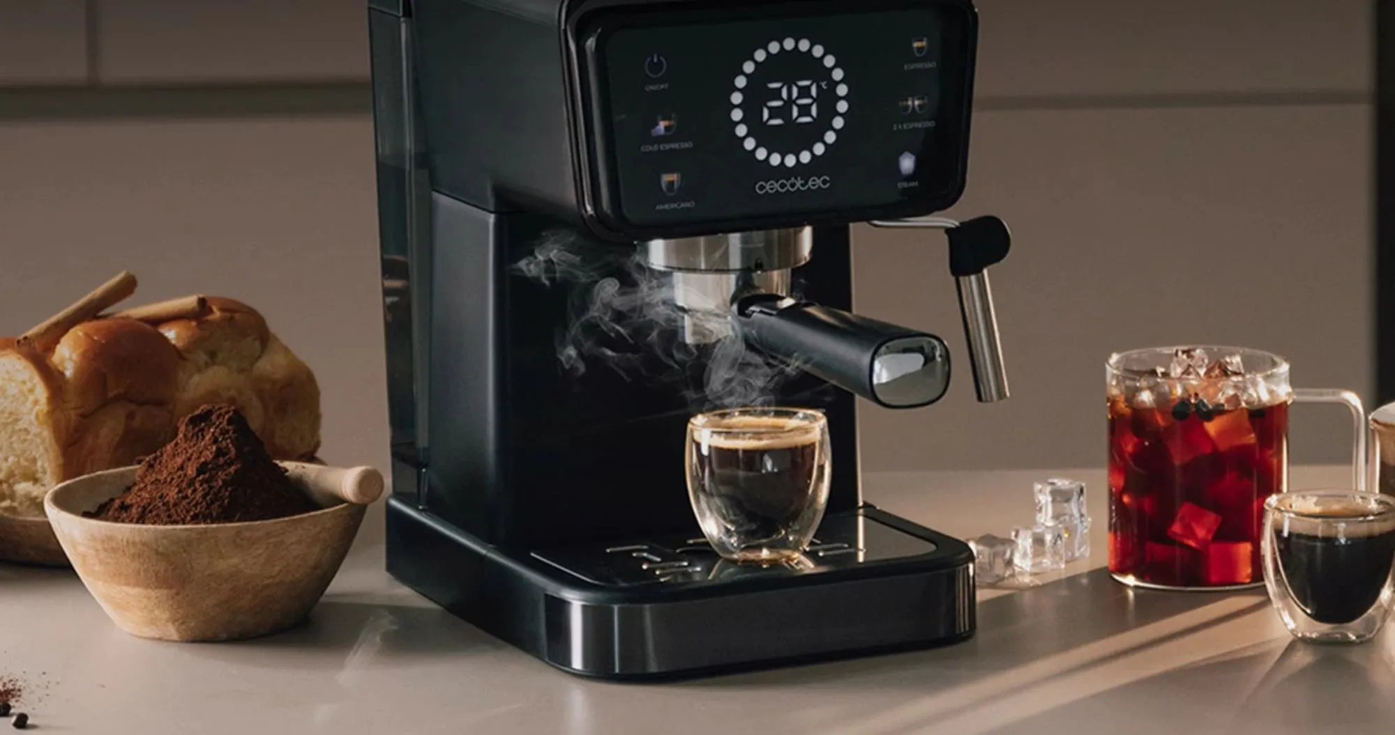 Ріжкова кавоварка Cecotec Power Espresso 20 ColdBrew Touch (Black) (CCTC-00269)