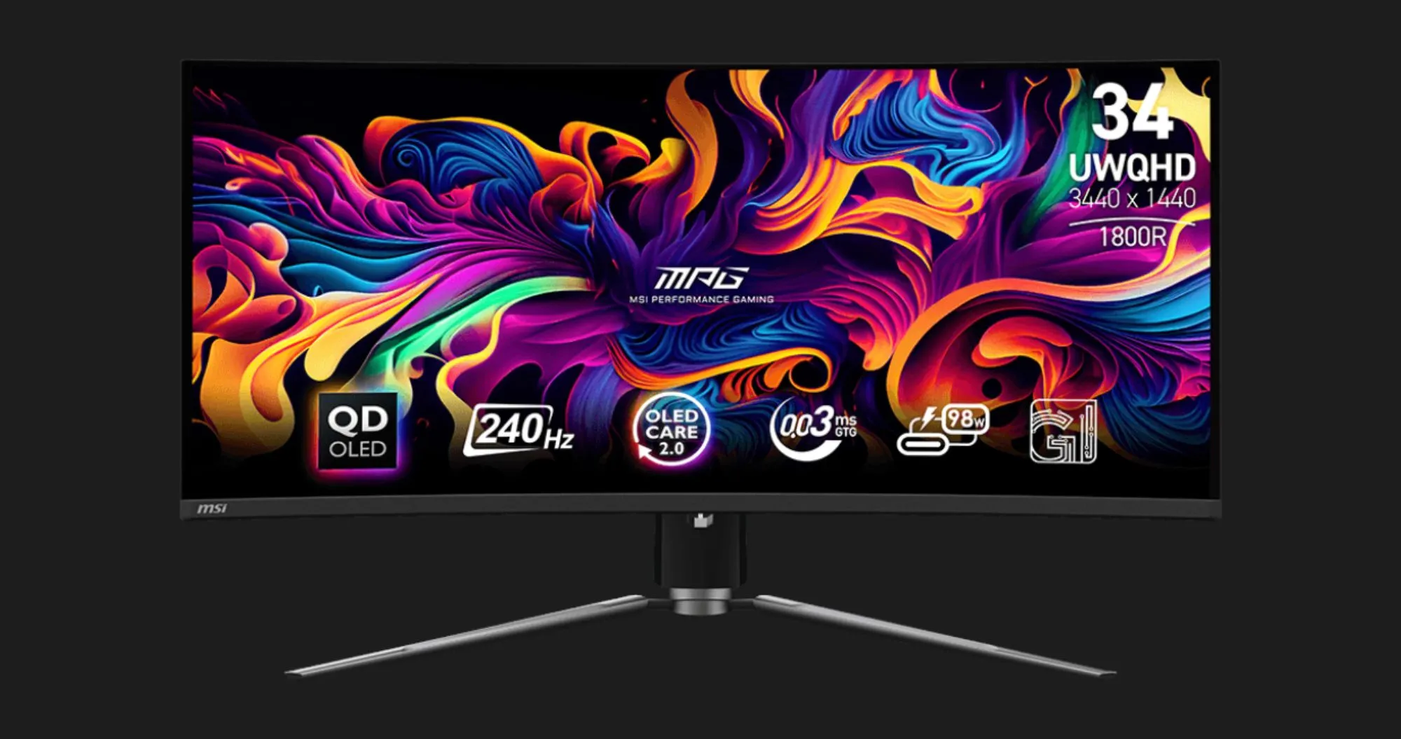 Ігровий монітор MSI 34.18" QD-OLED 240Hz MPG 341CQPX (UA)