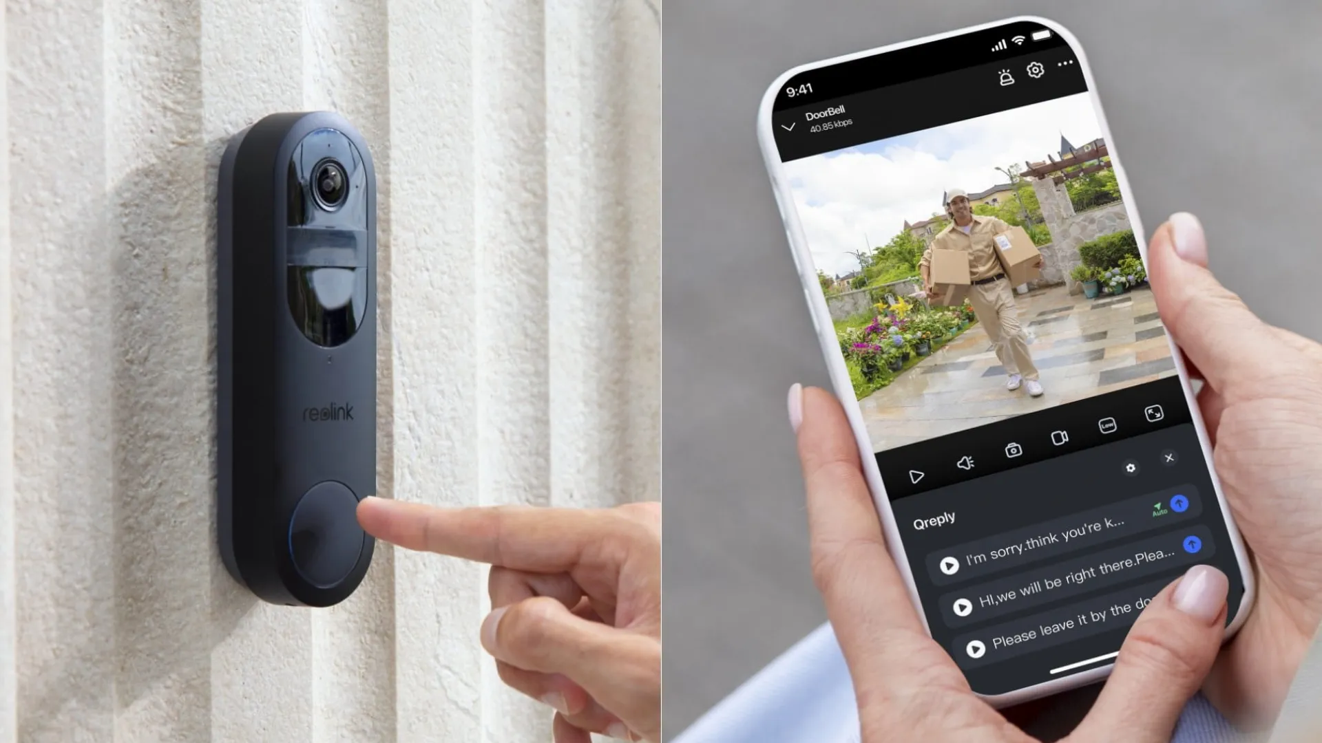 Відеодзвінок Reolink D340B (Video Doorbell Wi-Fi/АКБ) (Black)